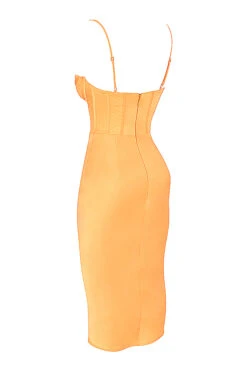 Tangerine Satin Corset Midi Dress -Traumhafte Kleider sb6657e 02a