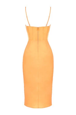 Tangerine Satin Corset Midi Dress -Traumhafte Kleider sb6657e 03a