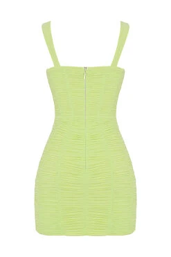 Lime Ruched Mesh Mini Dress 31 Lime Ruched Mesh Mini Dress -Traumhafte Kleider sb6830a 03