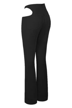 Black Crepe Cutout Trousers -Traumhafte Kleider sb7000a 02