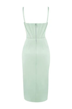 Pistachio Satin Corset Midi Dress -Traumhafte Kleider sb7014a 03aa