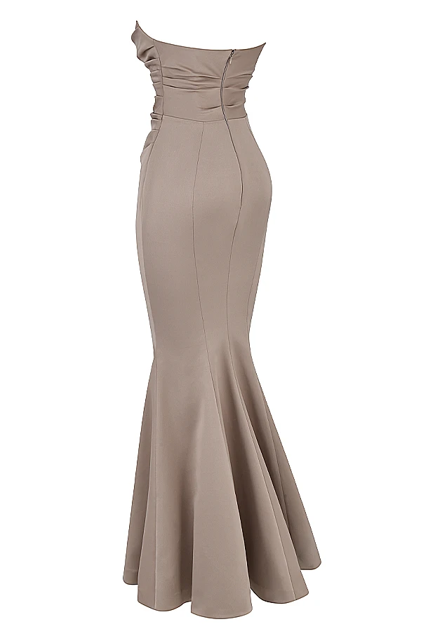 Mushroom Satin Strapless Gown 11 Mushroom Satin Strapless Gown – Bild 9