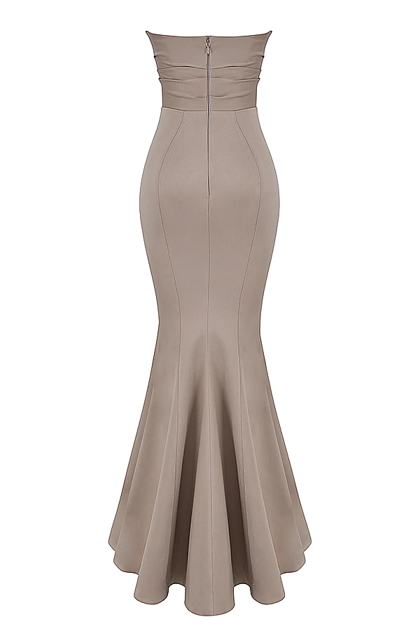 Mushroom Satin Strapless Gown 12 Mushroom Satin Strapless Gown – Bild 10