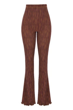 Chocolate Print Mesh Flared Trousers 31 Chocolate Print Mesh Flared Trousers -Traumhafte Kleider sb7292a 01b