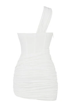 White Cut Out Mini Dress -Traumhafte Kleider sb7366 03