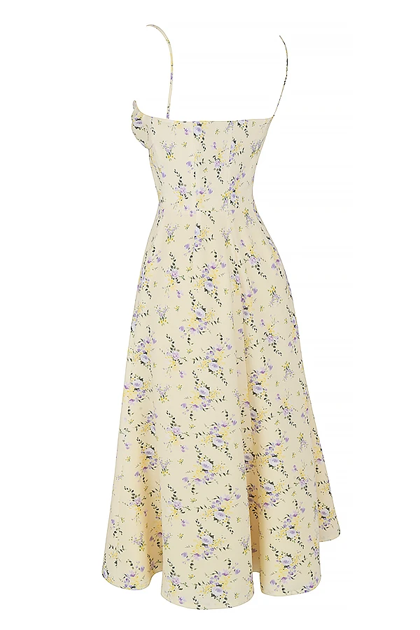 Lemon Floral Midi Sun Dress 13 Lemon Floral Midi Sun Dress – Bild 11