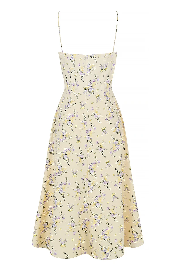 Lemon Floral Midi Sun Dress 14 Lemon Floral Midi Sun Dress – Bild 12
