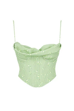 Olive Floral Draped Corset -Traumhafte Kleider sb7432b 01g