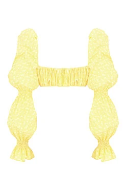 Lemon Floral Shirred Bralette Top -Traumhafte Kleider sb7433 03a