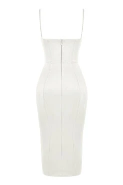 Ivory Satin Corset Midi Dress -Traumhafte Kleider sb7457c 03