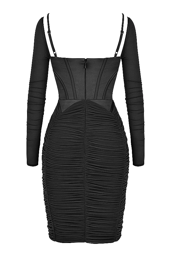 Black Gathered Corset Dress 16 Black Gathered Corset Dress – Bild 14
