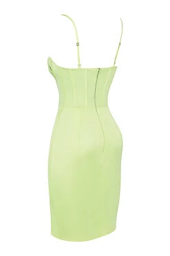 Pistachio Satin Midi Dress -Traumhafte Kleider sb7541 02a