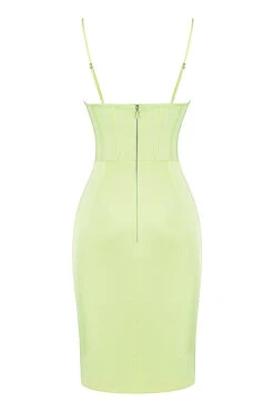 Pistachio Satin Midi Dress -Traumhafte Kleider sb7541 03a