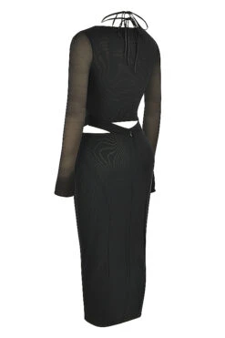 Black Cutout Midi Dress -Traumhafte Kleider sb7700a 02