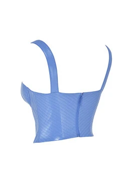 Cornflower Blue Vegan Leather Corset -Traumhafte Kleider sb7726 02