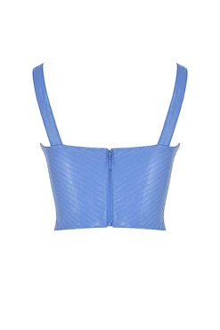 Cornflower Blue Vegan Leather Corset -Traumhafte Kleider sb7726 03