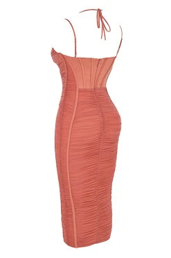 Rose Ruched Midi Dress -Traumhafte Kleider sb7760 02