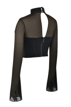 Black High Neck Corset -Traumhafte Kleider sb7808 02