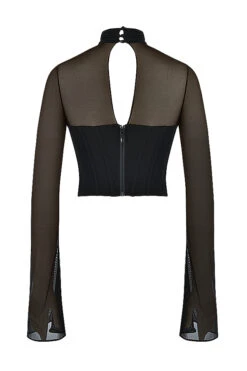 Black High Neck Corset -Traumhafte Kleider sb7808 03