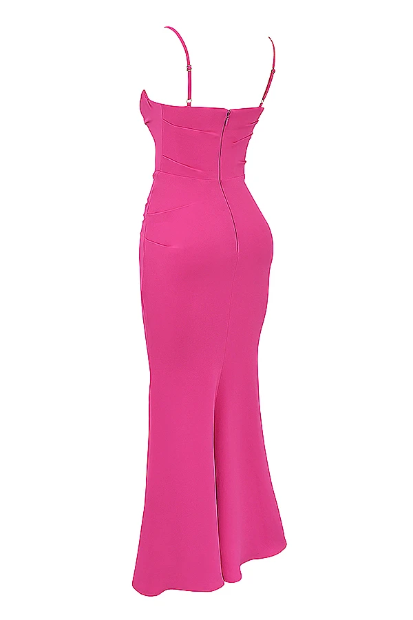 Hot Pink Corset Maxi Dress 13 Hot Pink Corset Maxi Dress – Bild 11