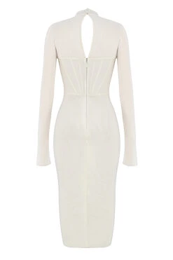 White Mesh Corset Midi Dress 37 White Mesh Corset Midi Dress -Traumhafte Kleider sb7848a 03