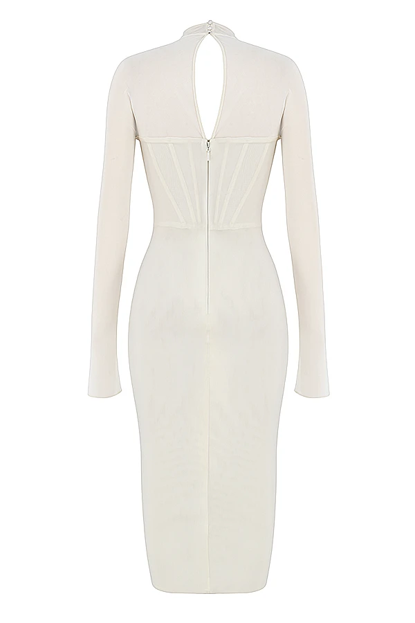 White Mesh Corset Midi Dress 20 White Mesh Corset Midi Dress – Bild 18