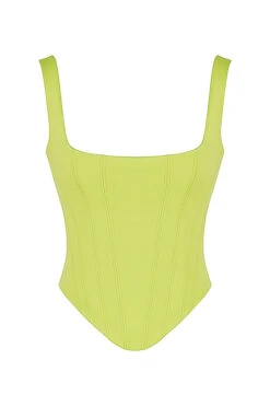 Lime Satin Longline Corset -Traumhafte Kleider sb7890 01l