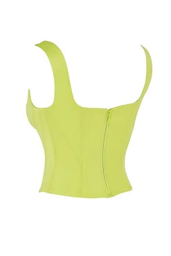 Lime Satin Longline Corset -Traumhafte Kleider sb7890 02l