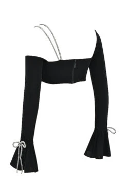 Black Crystal Trim Bandeau Top -Traumhafte Kleider sb7892 02