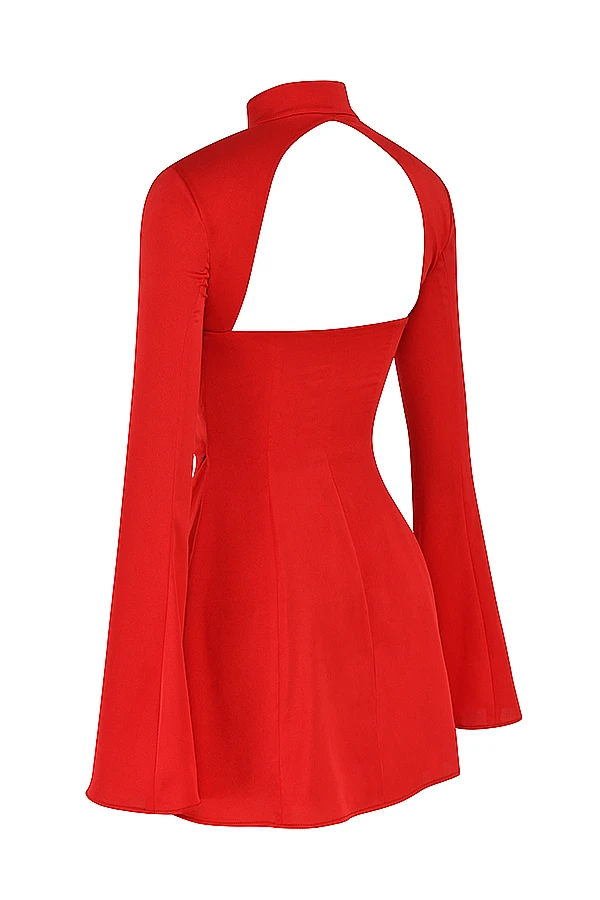 Scarlet Satin Mini Dress 15 Scarlet Satin Mini Dress – Bild 13