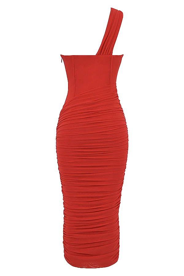Scarlet Asymmetric Cutout Midi Dress 15 Scarlet Asymmetric Cutout Midi Dress – Bild 13