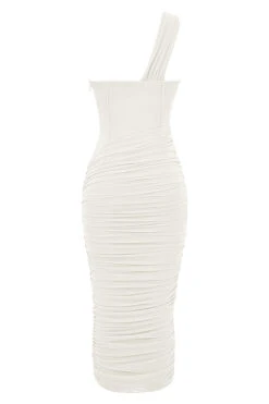 Ivory Asymmetric Cutout Midi Dress -Traumhafte Kleider sb8056b 03