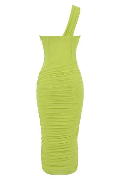 Lime Asymmetric Cutout Midi Dress -Traumhafte Kleider sb8056d 03