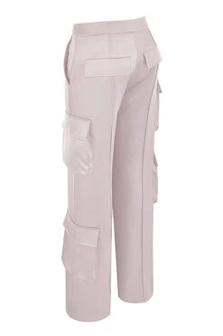Crystal Satin Straight Leg Cargo Trousers -Traumhafte Kleider sb8062b 02