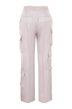 Crystal Satin Straight Leg Cargo Trousers -Traumhafte Kleider sb8062b 03
