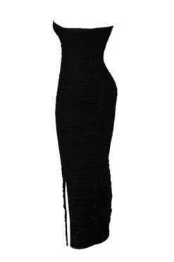 Black Mesh Strapless Maxi Dress -Traumhafte Kleider sb8140a 02