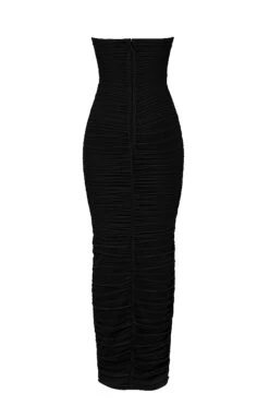 Black Mesh Strapless Maxi Dress -Traumhafte Kleider sb8140a 03