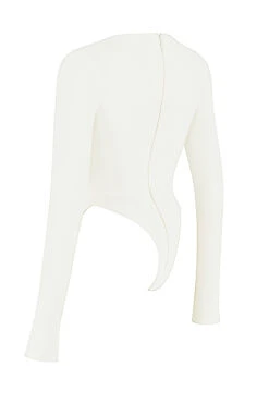 White Cutout Bodysuit -Traumhafte Kleider sb8142a 02a