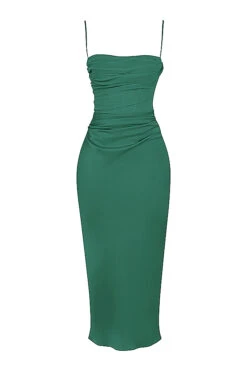 Forest Draped Corset Midi Dress -Traumhafte Kleider sb8181b 01a