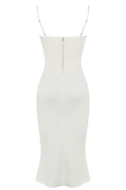 Ivory Satin Cutout Corset Dress -Traumhafte Kleider sb8195 03