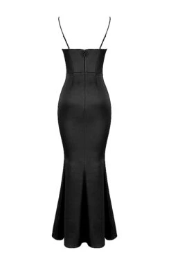 Black Satin Corset Maxi Dress 25 Black Satin Corset Maxi Dress -Traumhafte Kleider sb8225a 03