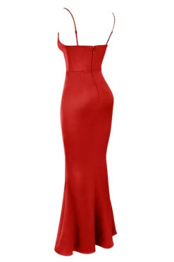 Red Rose Satin Corset Maxi Dress -Traumhafte Kleider sb8225c 02