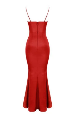 Red Rose Satin Corset Maxi Dress -Traumhafte Kleider sb8225c 03