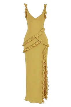 Olive Ruffle Maxi Dress -Traumhafte Kleider sb8250 01rr