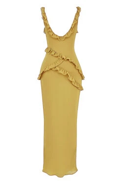 Olive Ruffle Maxi Dress -Traumhafte Kleider sb8250 03rr