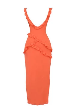 Flame Orange Ruffle Maxi Dress -Traumhafte Kleider sb8250d 03
