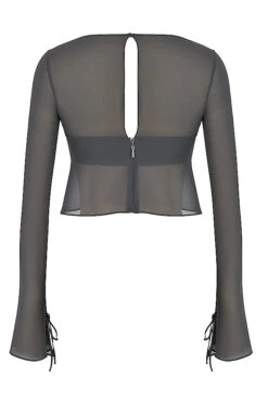 Shadow Long Sleeve Floaty Top -Traumhafte Kleider sb8251 03