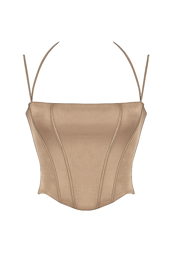 Latte Satin Corset 17 Latte Satin Corset – Bild 15