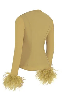 Olive Trimmed Top -Traumhafte Kleider sb8286 02r