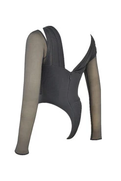 Shadow Asymmetric Cutout Bodysuit -Traumhafte Kleider sb8367 02